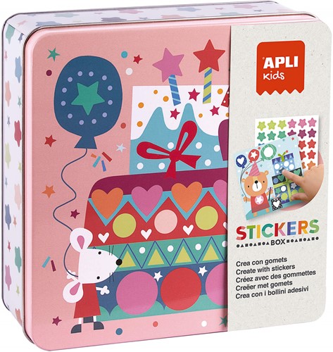 APLI - Feest stickers in blik (8 kaarten, stickers en vb)