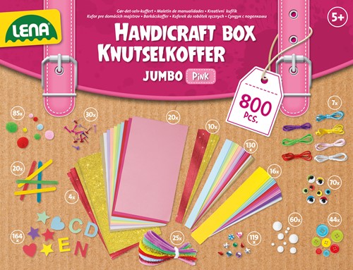 Lena Creatief Jumbo Knutselkoffer Roze 800 pcs