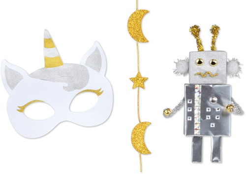 Lena Creatief Jumbo Knutselkoffer Gold & Silver 1500 onderdelen-3