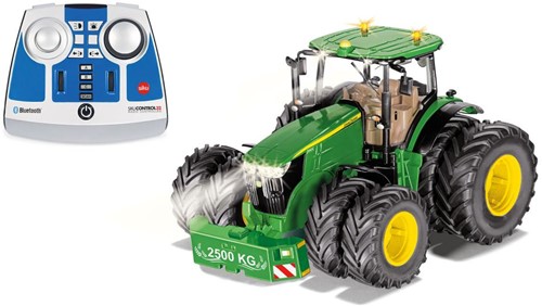 Siku John Deere 7290R Tractor inclusief controller groen metaal/kunststof 1:32 op afstand bestuurbaar via bluetooth-app verwijderbare dubbele banden-2