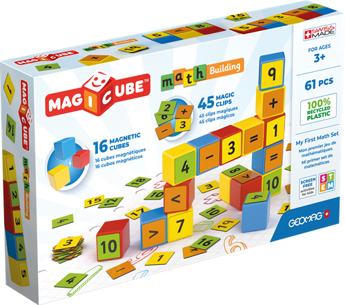 Geomag Magicube Math Building 61-delig | Magnetisch educatief speelgoed | 1-5 jaar