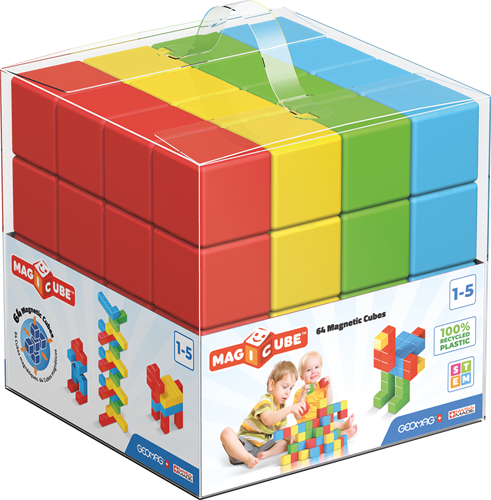 Geomag Magicube Full Color Recycled Crystal 64 pcs Geomag Magicube 64-delig - Magnetisch speelgoed 1-5 jaar - Duurzaam & creatief bouwen
