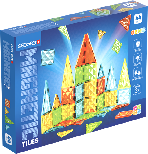 Geomag Magnetic Tiles 44-delig – Magnetisch constructiespeelgoed | Vanaf 3 jaar