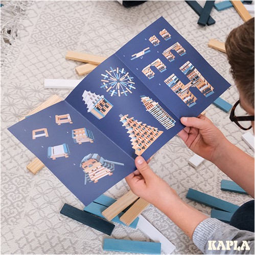 Kapla - 200 BOX WINTER: 140 natural + 60 coloured planks-3