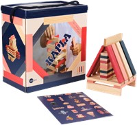 Kapla - 120 BOX blue, red, pink : 90 natural + 30 coloured planks-2