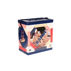 Kapla - 120 BOX blue, red, pink : 90 natural + 30 coloured planks