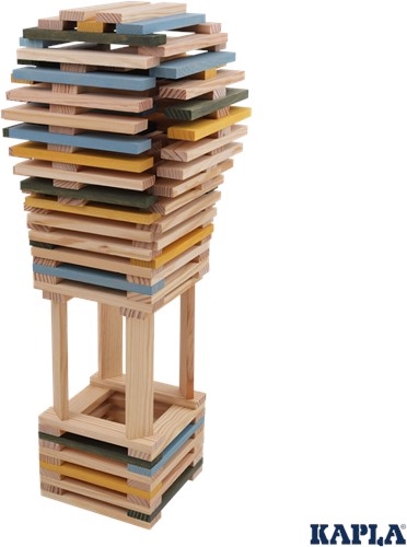 Kapla - 120 BOX blue, yellow, green : 90 natural + 30 coloured planks-3