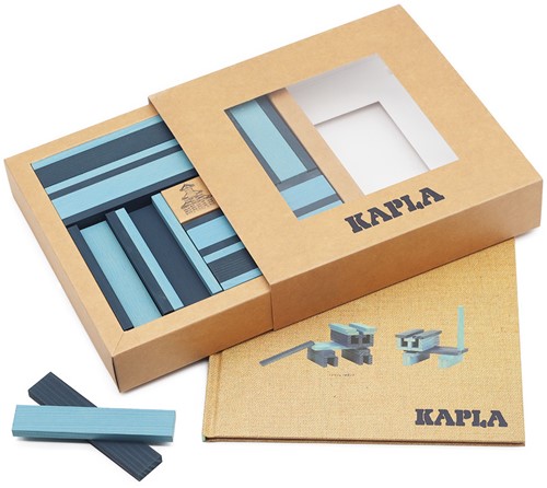 Kapla - set no.21: art book + 20 light blue planks & 20 dark blue planks-2