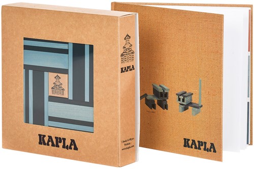 Kapla - set no.21: art book + 20 light blue planks & 20 dark blue planks