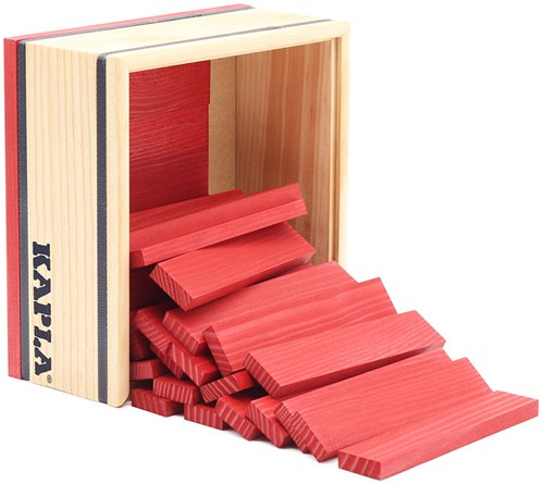 Kapla - 40 SQUARES - Colored planks red-2