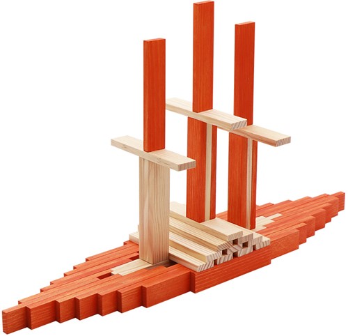 Kapla - 40 SQUARES - Colored planks orange-3