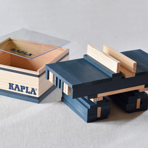 Kapla - 40 SQUARES - Colored planksdark blue-3