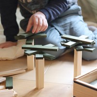 Kapla - 40 SQUARES - Colored planksdark green-3