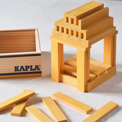 Kapla - 40 SQUARES - Colored planks yellow-3