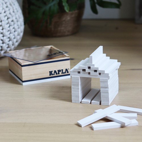 Kapla - 40 SQUARES - Colored planks white-3
