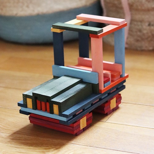 Kapla - 100 OCTOCOLOR CASE : 100 planks in eight colours-3