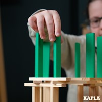 Kapla - 40 SQUARES - Colored planks light green-3