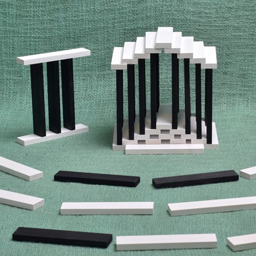 Kapla - 100 BLACK & WHITE CASE : 50 black & 50 white planks-3