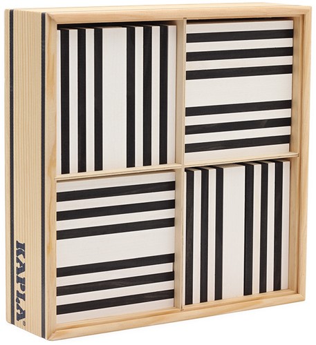 Kapla - 100 BLACK & WHITE CASE : 50 black & 50 white planks