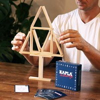 Kapla - KAPLA Challenge Dutch : 12 challenge cards & 16 natural planks-3
