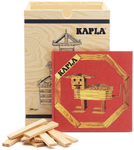 Kapla - 280 CHEST : 280 natural planks + 1 red book-2