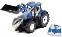 Siku New Holland T7.315 Tractor met voorlader blauw metaal/kunststof 1:32 op afstand bestuurbaar incl. bluetooth-controller besturing via app mogelijk-2