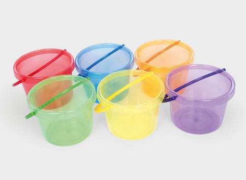 Tickit Doorschijnende Kleuren Emmers (per 6 stuks)