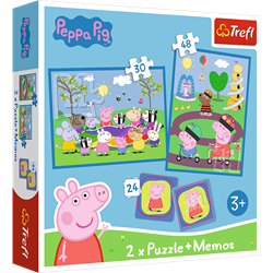 Trefl 2in1 + memos - Happy moments with Peppa Pig / HASBRO Peppa Pig
