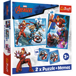 Trefl 2in1 + memos - Heroes in the action / Disney Marvel The Avengers