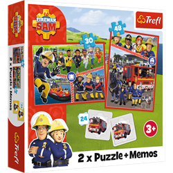 Trefl 2in1 + memos - Fireman Sam's squad / Prism A&D Fireman Sam