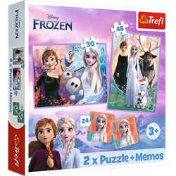 Trefl 2in1 + memos - Princesses in their land / Disney Frozen 2