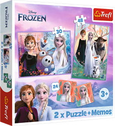 Trefl 2in1 + memos - Princesses in their land / Disney Frozen 2