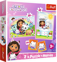 Trefl 2in1 + memos - Gabby with her Cat Friend / Universal Gabby's Dollhouse