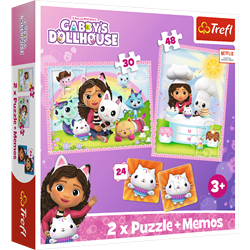 Trefl 2in1 + memos - Gabby with her Cat Friend / Universal Gabby's Dollhouse