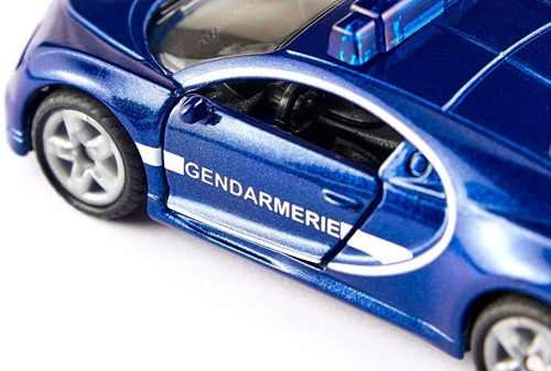 Siku Bugatti Chiron Gendarmerie blauw metaal/kunststof rubberen banden deuren kunnen open-3
