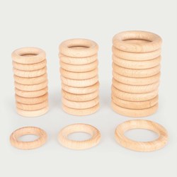 Tickit Natuurlijke Houten Ringen klein