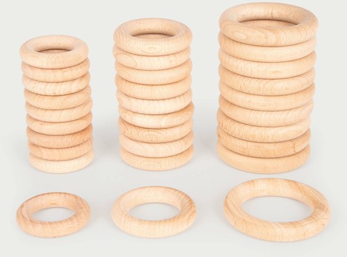 Tickit Natuurlijke Houten Ringen groot