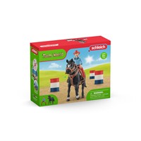 Schleich Farm World Barrel racing met cowgirl-3