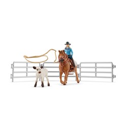 Schleich Farm World Team roping met cowgirl