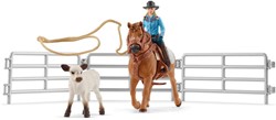 Schleich Farm World Team roping met cowgirl