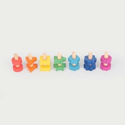 Tickit Regenboog Houten Moeren & Bouten 7 stuks