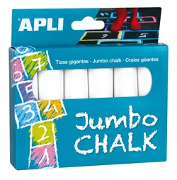 APLI - Jumbo Krijt Wit 6 stuks