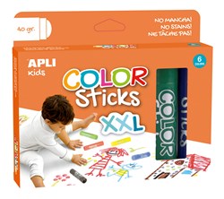 APLI - Verfsticks 40G Assorti Kleur 6 stuks