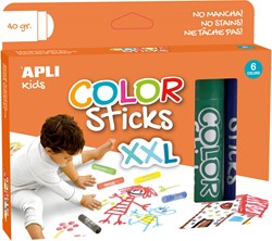 APLI - Verfsticks 40G Assorti Kleur 6 stuks
