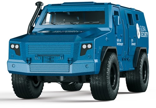 Siku Rheinmetall Survivor geldtransporter speelgoedauto 1:50 metaal/kunststof blauw deuren kunnen open inclusief stickervellen in verschillende talen en 4 goudstaven-2