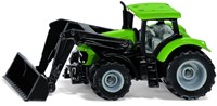 Siku Deutz-Fahr met voorlader metaal/kunststof groen beweegbare voorlader verwijderbare cabine trekhaak-2