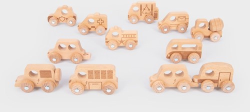 Tickit Natuurlijke Houten Voertuigen Set