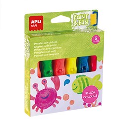 APLI - Neon Kleuren Verf 6 stuks