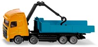 Siku Volvo Kiepcontainer met kraan metaal/kunststof oranje/turquoise kantelbare container draaibare kraan-2