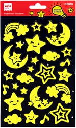 APLI - 1 Vel Stickers Glow In The Dark Ster & Maan